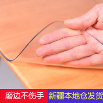 Xinjiang soft glass PVC table cloth waterproof and burn-proof oil-free and transparent table mat tea table cloth crystal version
