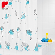 RIDDER European imported cartoon EVA bathroom shower curtain waterproof mildew thickened creative shower curtain cloth 33353