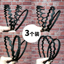 Non-slip toothed simple black hair hoop wash face banghai pressure hair head hoop women adult hair card plastic hairclip headgear