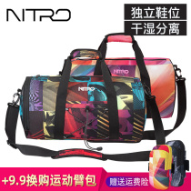NITRO Fitness Bag Womens Sports Cylinder Bag Mens Tide Travel Bag shoulder bag Fitness Shoulder Bag Hand bag