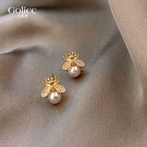 Ancient Rija Earrings Woman Unique Small Crowddesign Sensation Small Bee Pearl Earrings 2022 New Wave Ear Ornaments