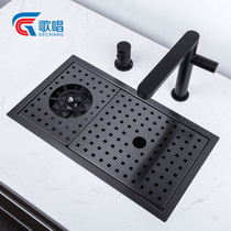 Singing Wash Cup sink 304 Stainless Steel Black Nano Bar Terrace Middle Island Terrace Tea Interwater Pool Thicken Taichung