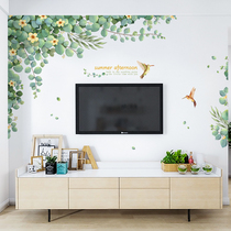 Green plant ins hipster living room TV sofa wall decoration Net red bedroom wall stickers rental dormitory stickers