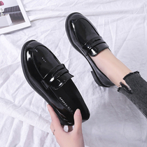 Lefu shoes British style small leather shoes womens work shoes 2021 new all-match work black flat professional shoes