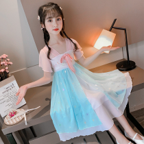 Hanfu girls Chinese style dress 2021 summer clothes in the new style of foreign short sleeve ancient chiffon princess dress