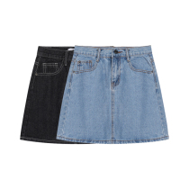 Huang not annoying high waist thin denim skirt 2021 summer new Korean version of BASIC A short skirt bag hip skirt