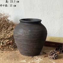 Retro-made old pottery pot vase hotel soft hand-made earth pottery cans plug flower fixtures