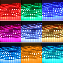 led colorful color changing remote control light strip waterproof 5050 high light patch ceiling living room soft light bar counter neon