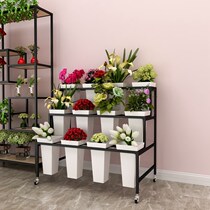 Display flower arrangement cabinet shelves Flower display ornaments Ladder floor-to-ceiling decorative bucket flower rack Flower tube special florist multi-layer