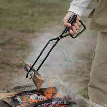 Outdoor grilled charcoal clip BBQ incineration clip duck mouth tongs solidly put long wood carbon clamp carbon fire cream pliers