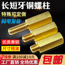 Hexagonal copper column M3 single - head short tooth copper - column - backed screw pillar insulation column