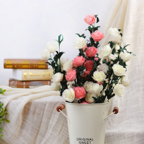 European-style pastoral fake flower imitation flower ornament living room small fresh home furnishing lily rose oversized dried flower bouquet