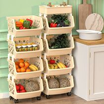 Kitchen Vegetable Shelving Rotary Kitchen Rack Shelving Shelf Floor Multilayer Desktop Vegetable Basket Containing multiple