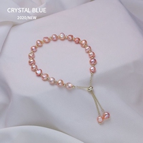 Gradient Pearl Bracelet Baroque Natural Pearl Girlfriend Bracelet wristlet ins niche design jewelry sister letter