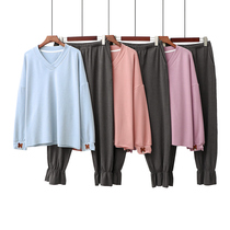 Sleepwear Woman Winter Cation Double Face Suede Mill Wool Warm Long Pants Long Sleeve Embroidered Little Bear Autumn Winter Home Suit Suit