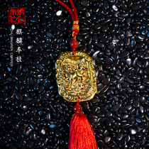 Zhu Bingren copper bronze sculpture Car pendant Unicorn car hanging home accessories Living room decoration ornaments Copper crafts