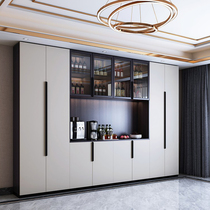 Modern minimalist Restaurant Dining Side Cabinet Nordic Light Lavish Wine Cabinet Integrated By Wall Custom Glass Double Door Living-room Decoration Cabinet