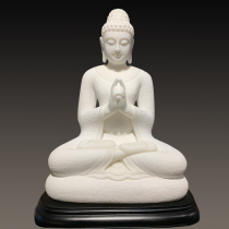 Natural Han white jade raw stone whole material hand engraving Buddha big day such as coming to Buddha light Plight whole material engraving