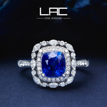 LAC high jewelry natural sapphire ring female 18K gold custom inlaid diamond jewelry