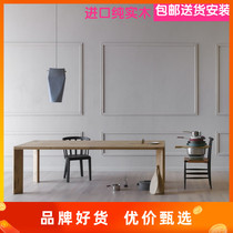 Solid wood conference table Nordic desk simple home long desk computer desk large board desk personality Workbench