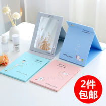 Folding make-up mirror Dormitory Dressings book Desktop cute large number portable desktop Carry-on Type Student Small Mirror