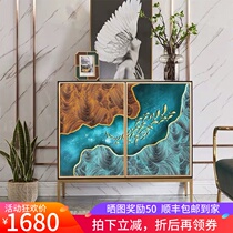 Light luxury glass entrance cabinet Post-modern Chinese partition shoe cabinet Door Feng Shui dining side cabinet Painted solid wood decorative cabinet