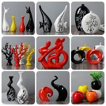 Wine cabinet jewelry red blessing character living room ceramic decoration art ornaments small ornaments Zhaocai family European ornaments