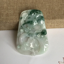 New products emerald dragon card pendant floating green A goods old pit ice glutinous planting pendant male and female big jade pendant