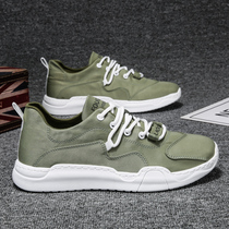 Canvas Mens Shoes Autumn Old Beijing Cloth Shoes Mens Leisure Joker Lazy Boats Green Walking trendy shoes