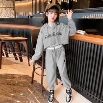 Girl Autumn Clothing Suit Alphabet with hat and clothing casual pants Three sets of children Spring and Autumn Season Net Red Ocean Qi Tide
