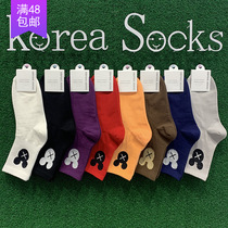 South Korea Sports Socks Boom Socks Import Spring Autumn New Products Cartoon Bear Heads Cotton Socks Cute 100 hitch in the middle of the box Women socks