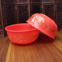 Plastic bowl Liuzhen festival for the bowl of Longfeng red bowl plastic bowl hot gold and red plastic bowl