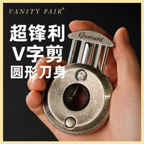 VanityFair Cigar Scissors V-shaped Introduction Sharp Single Blade Torpedo Cigar Scissors High Quality Men Gift