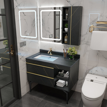 Nordic light luxury rock board bathroom cabinet combination Modern simple sink wash basin cabinet Bathroom wash basin