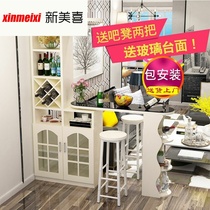 Porch cabinet with folding dining table integrated partition cabinet restaurant partition cabinet wine cabinet European rotating wall Small Bar