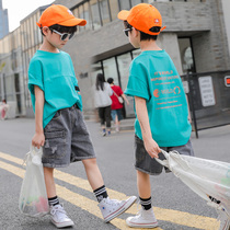 Childrens clothing boys summer suit 2021 new summer style handsome casual short sleeve Korean version of childrens tide dress