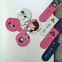 The first half-price cute cartoon creative PVC magnetic bookmarks student animation girl reward magnet book Clip 2 sets