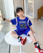 Children short sleeve suit boys basketball clothes 2021 Summer new speed dry clothes CUHK Boy sports clothes Chauder