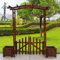 Outdoor yard outdoor courtyard garden solid wood door decoration arch pastoral climbing Tenery Villa anticorrosive wooden fence door