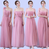 Bridesmaid dress long 2021 new dress Wedding bridesmaid group sister dress Korean version banquet adult dress female