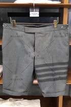 Silver Childrens Day Thom Browne 20 New TB Classic Four-bar suits shorts for men and women 50% shorts