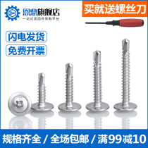 M4 2M4 8 large flat head with pad self-tapping drill tail 410 stainless steel self-tapping screw round head dovetail screw