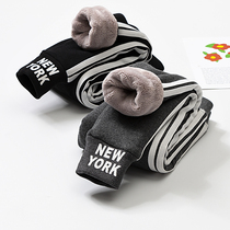  Childrens plus velvet pants 2019 new girls leggings double-layer thick lamb velvet trousers sports pants Western style outer wear