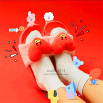 Clearance spot bulletproof youth group lamb wool slippers warm home indoor cool non-slip students male and female couples