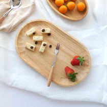 Creative Little Fresh Wood Trays Oval Handmade Turtle Chia Wood Plate Breakfast Bread Lower Afternoon Tea Flat Pan
