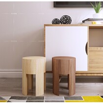 Nordic Personality Stool Square Solid Wood Stools Log Pure Hand Bench Wooden Mound Designer Creative Furniture