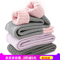 Girls inside and outside wearing thick warm leggings children three layers of cotton slim stretch warm long pants 2020 Winter