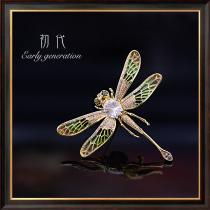 Dragonfly high-grade temperament brooch female pin buckle luxury color zirconium corsage suit cardigan coat fashion versatile accessories