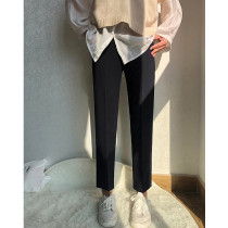 South Korea 2021 spring and summer new loose straight pants casual large size suit pants womens small pants nine-point pants Harun pants
