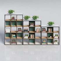 Simple Modern Checkered Cabinet Office Partition Short Cabinet Simple Landing Bookshelf Containing Cabinet Combination High And Low Cabinet
